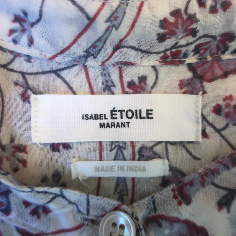 Isabel Marant Etoile Maria Blouse Imprimé Floral Rose Taille 38 Haut à Manches Longues