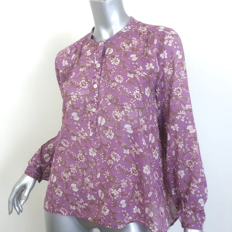 Isabel Marant Etoile Blouse Maria Imprimé floral violet Taille 40 Haut à manches longues