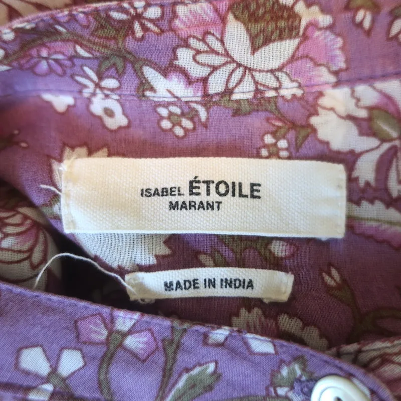 Isabel Marant Etoile Blouse Maria Imprimé floral violet Taille 40 Haut à manches longues