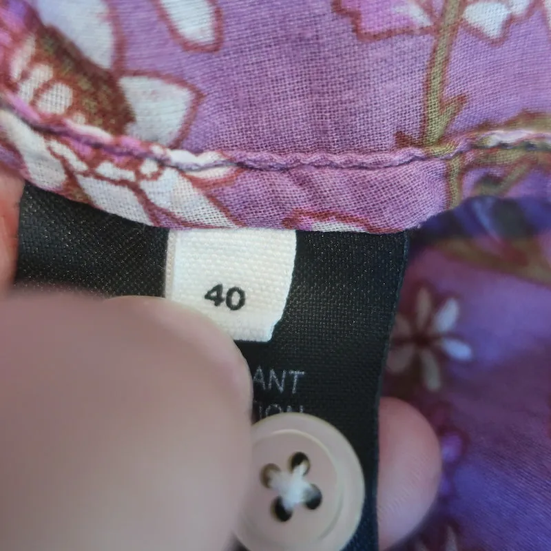 Isabel Marant Etoile Blouse Maria Imprimé floral violet Taille 40 Haut à manches longues