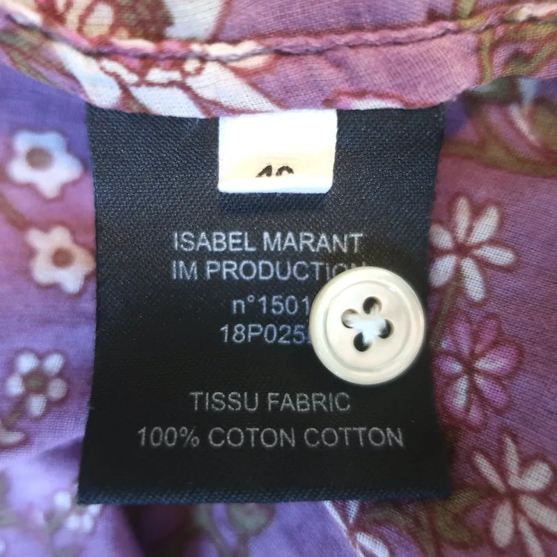 Isabel Marant Etoile Blouse Maria Imprimé floral violet Taille 40 Haut à manches longues