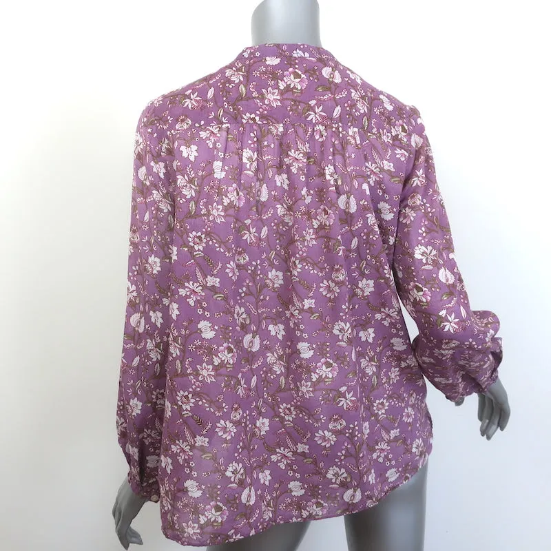 Isabel Marant Etoile Blouse Maria Imprimé floral violet Taille 40 Haut à manches longues