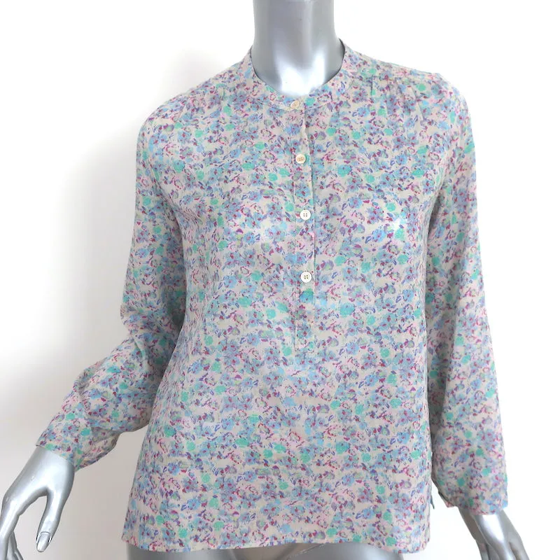 Isabel Marant Etoile Maria Haut à Imprimé Floral en Coton Taille 34 Blouse à Manches Longues
