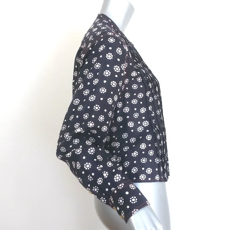 Isabel Marant Etoile Blouse Plissée Imprimé Floral Marine Taille 34 Haut à Manches Longues