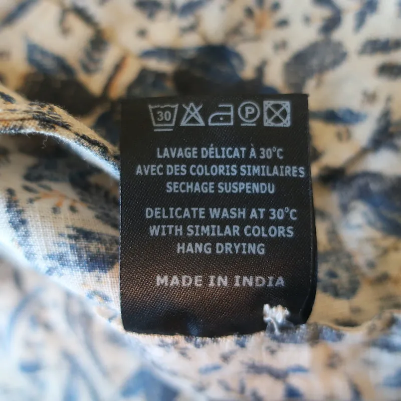 Isabel Marant Etoile Chemise à Volants Boutonnée Imprimée en Lin Beige Taille 38