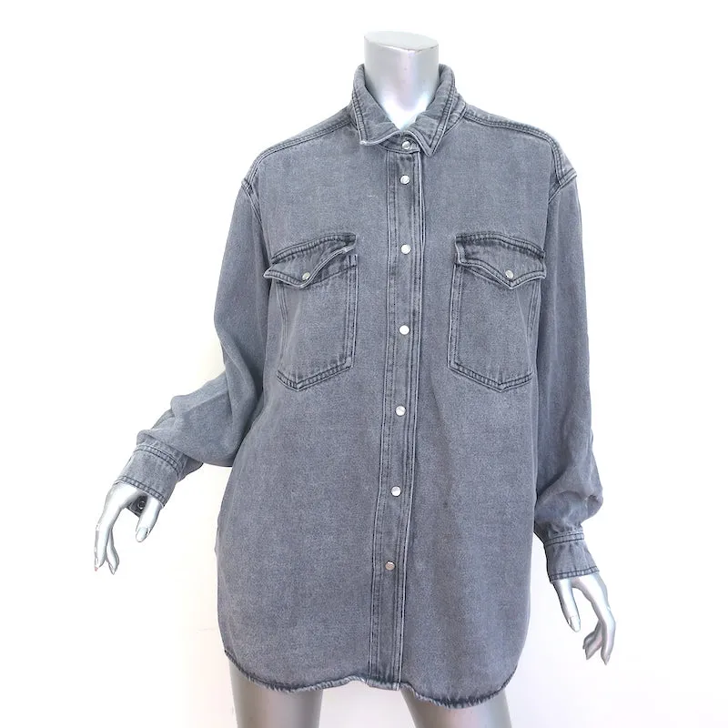 Chemise oversize Tania grise taille 38 à manches longues Isabel Marant Etoile