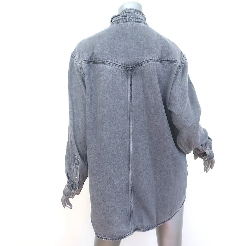 Chemise oversize Tania grise taille 38 à manches longues Isabel Marant Etoile