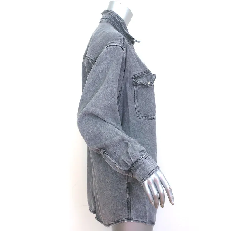 Chemise oversize Tania grise taille 38 à manches longues Isabel Marant Etoile