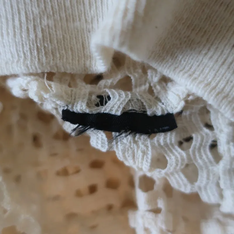 Pull Isabel Marant en coton extensible couleur crème à manches longues taille 1 avec motif résille