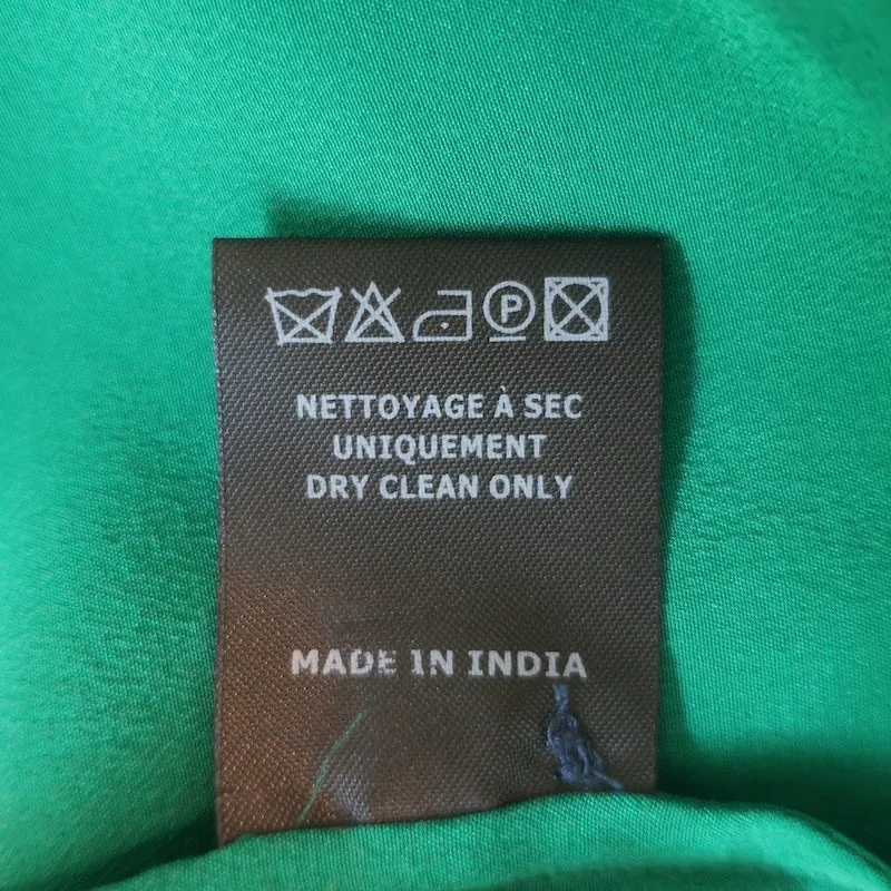 Isabel Marant Chemise Lamia à Col Volanté en Soie Verte Taille 34 Manches Longues