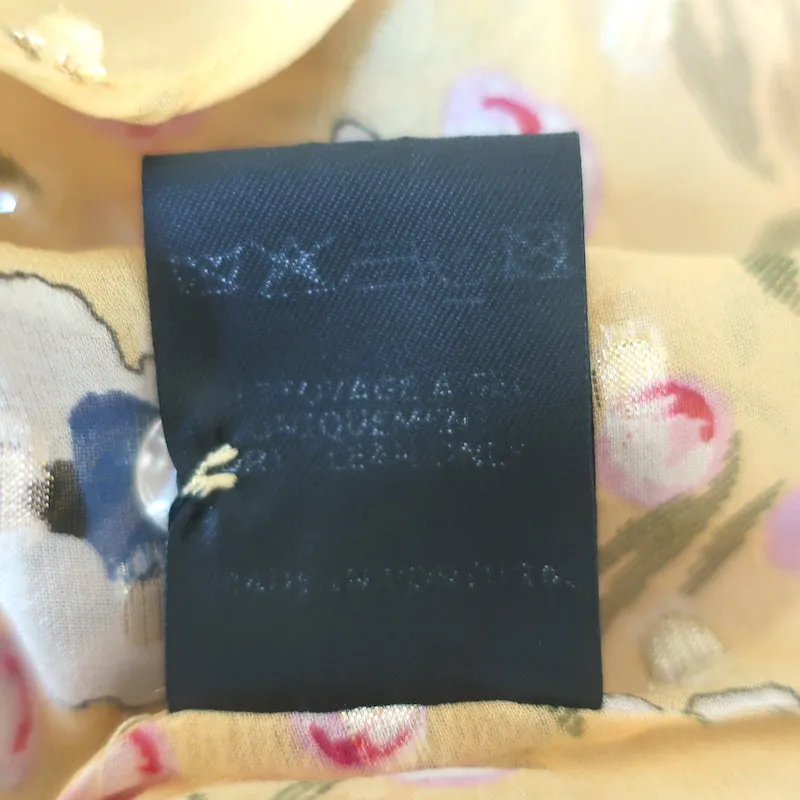 Isabel Marant Blouse à Volants Modèle Muster Imprimé Fleuri Jaune Taille 40 Haut à Dos Nu