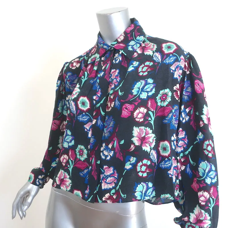 Isabel Marant Blouse Valentine Florale en Soie Taille 38 Manches Longues