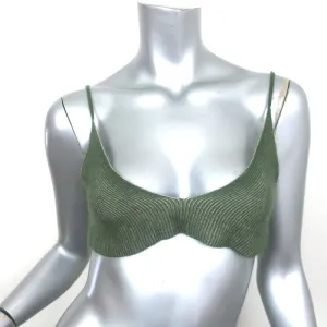 Jacquemus Le Bandeau Valensole Bralette Top Green Mohair-Blend Size Large