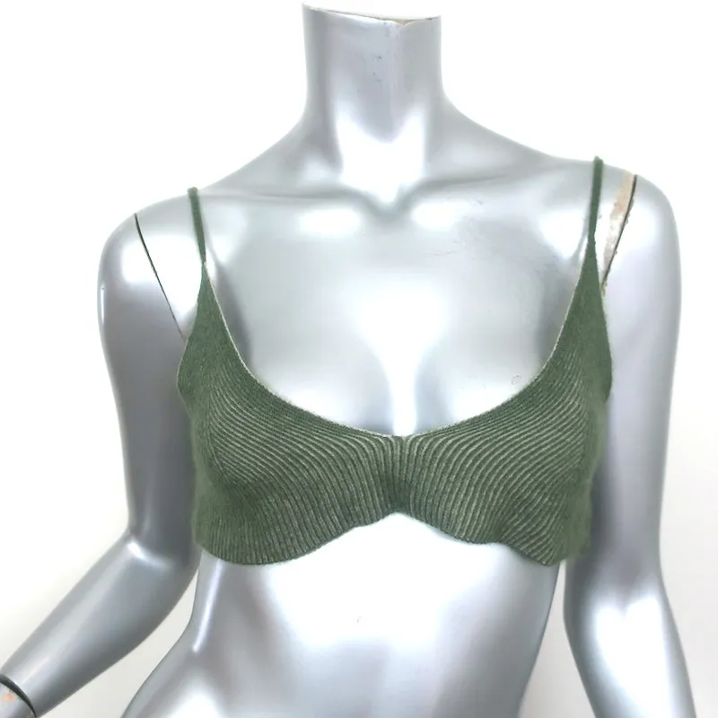 Jacquemus Le Bandeau Valensole Bralette Haut Vert Mohair-Mélange Taille L