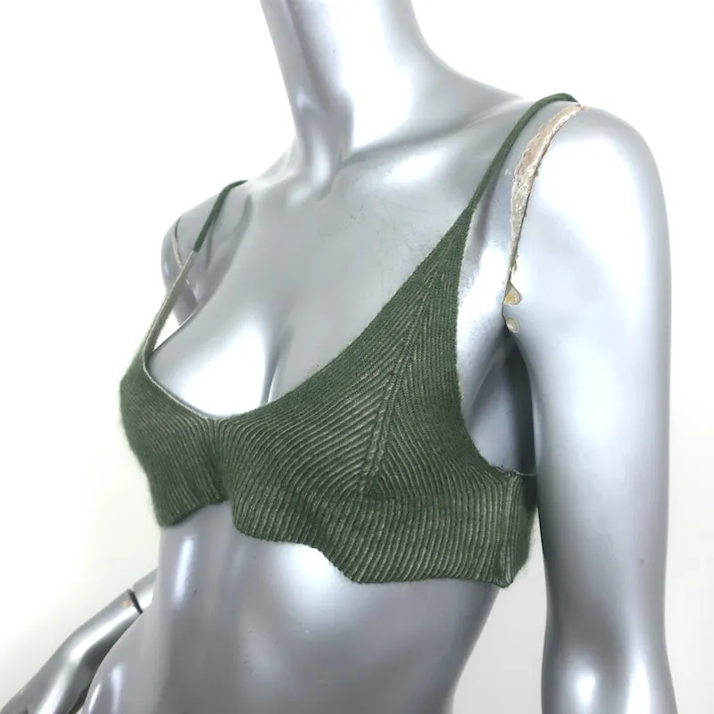 Jacquemus Le Bandeau Valensole Bralette Haut Vert Mohair-Mélange Taille L