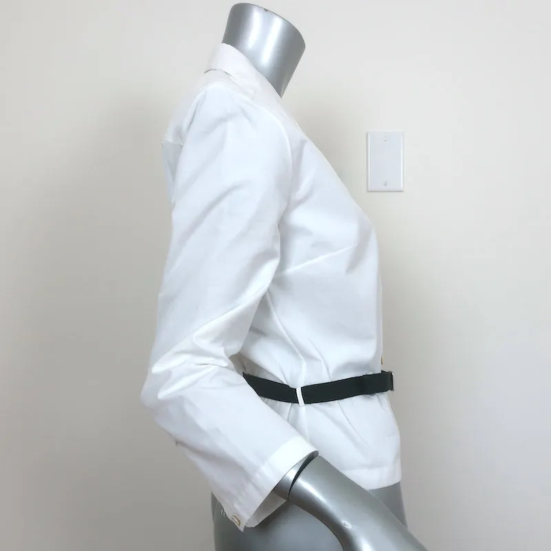 Chemise ceinturée Jil Sander en popeline de coton blanc Taille 36 Blouse à boutons