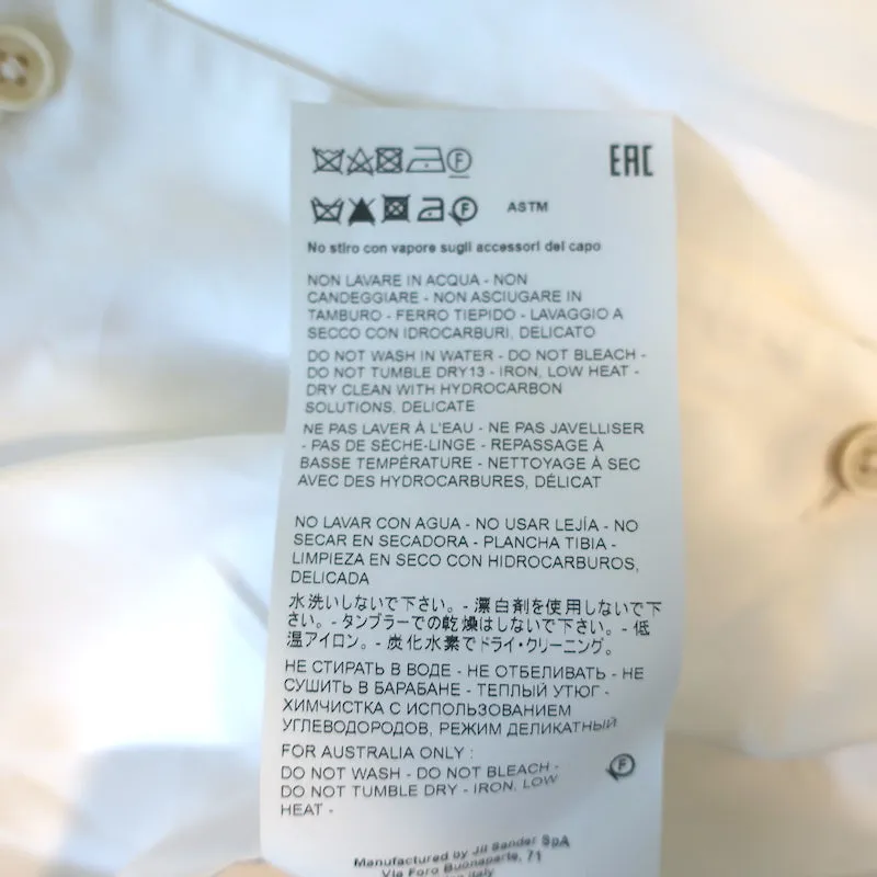 Chemise ceinturée Jil Sander en popeline de coton blanc Taille 36 Blouse à boutons