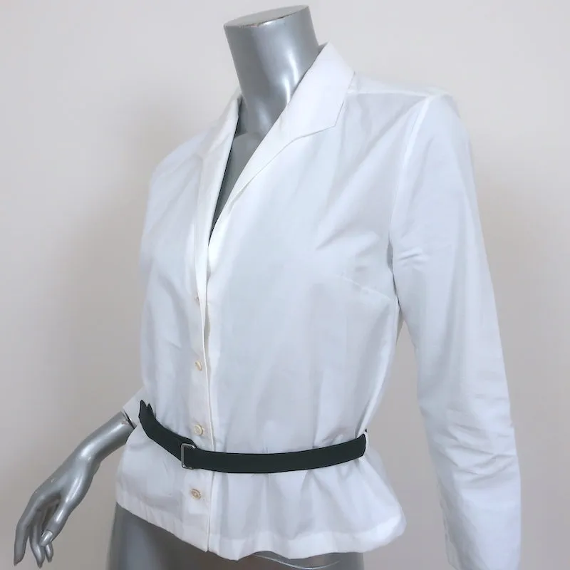 Chemise ceinturée Jil Sander en popeline de coton blanc Taille 36 Blouse à boutons