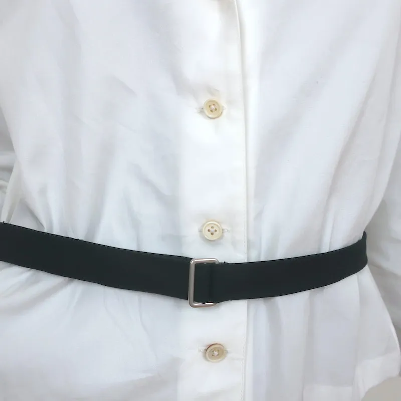 Chemise ceinturée Jil Sander en popeline de coton blanc Taille 36 Blouse à boutons