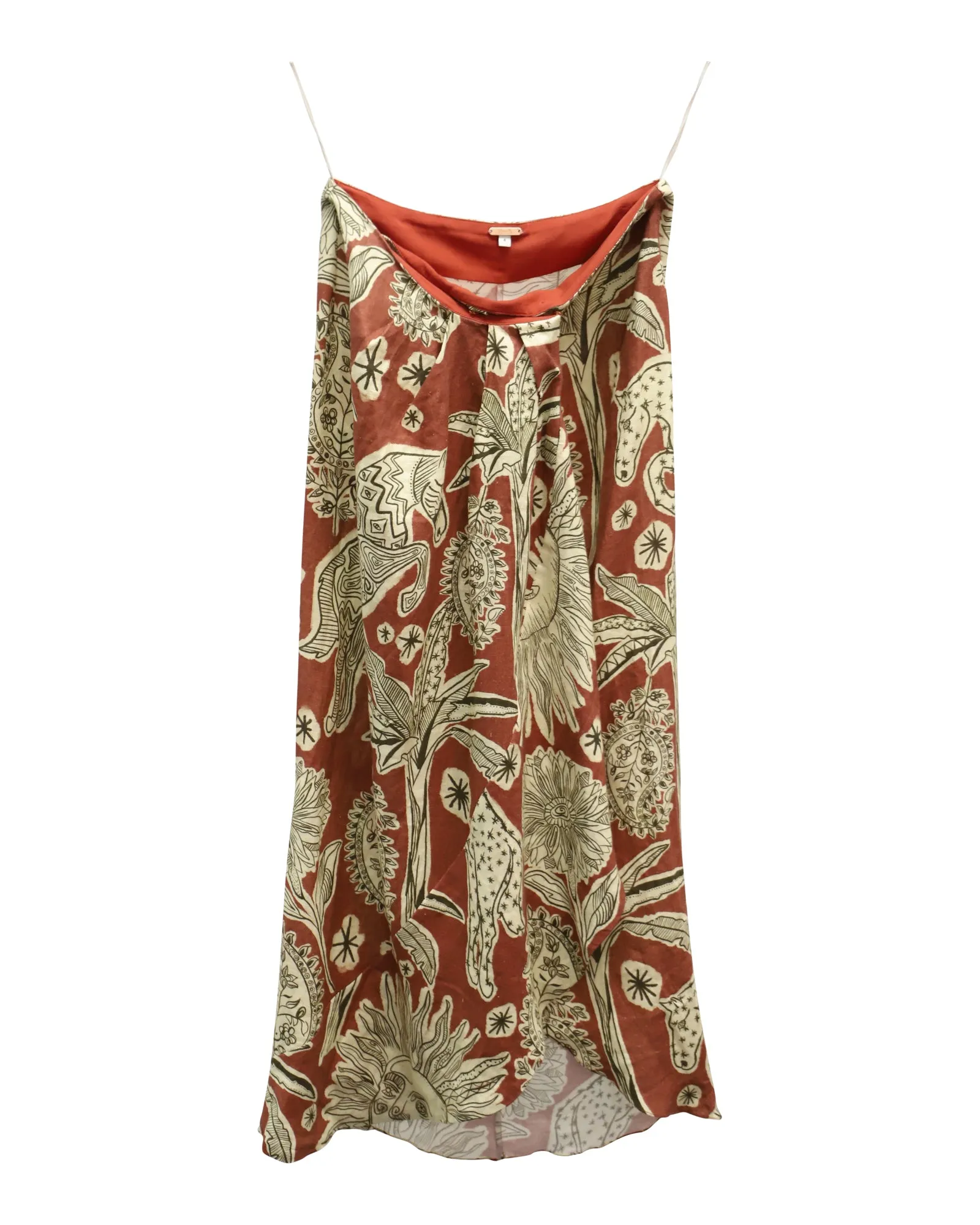 Johanna Ortiz Jupe mi-longue enveloppante imprimée Sunset Riders en lin multicolore