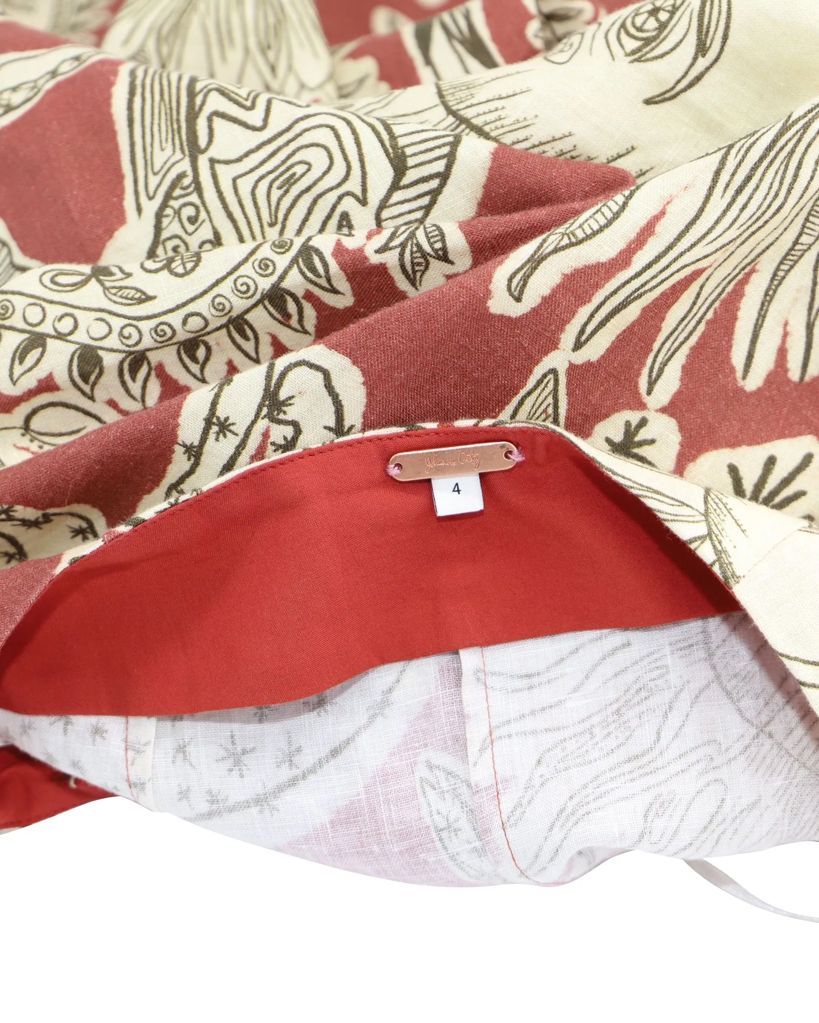 Johanna Ortiz Jupe mi-longue enveloppante imprimée Sunset Riders en lin multicolore