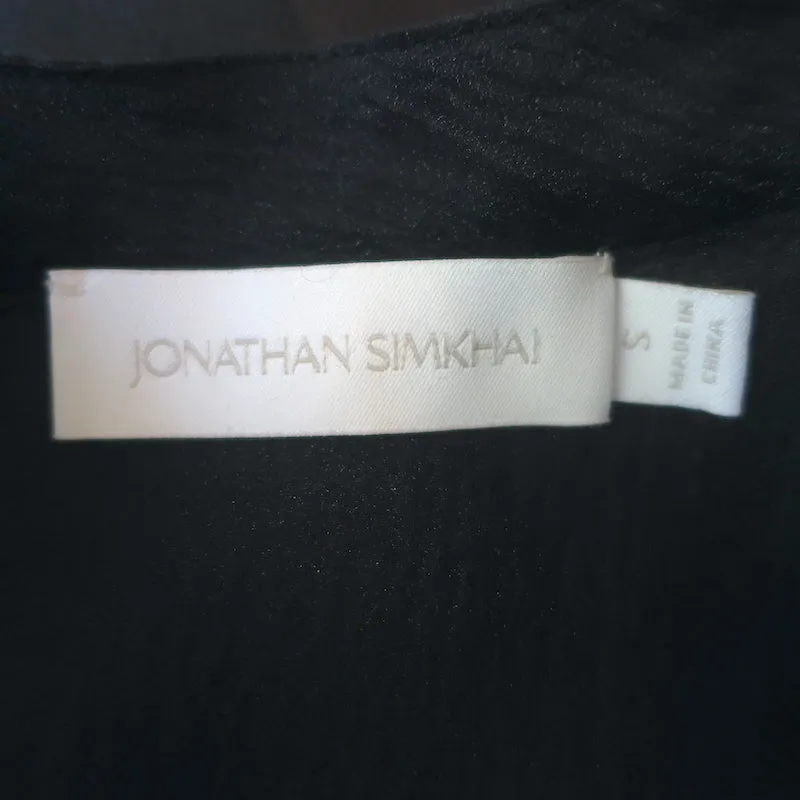 Jonathan Simkhai Corina Haut en organza froncé Marine Taille S