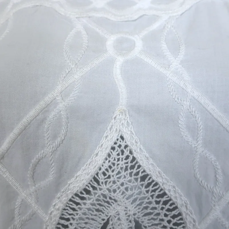 Jonathan Simkhai Haut à manches blouson en coton blanc brodé et crocheté taille 6