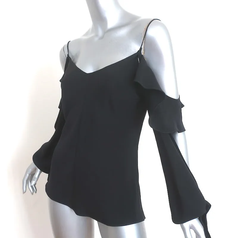 Juan Carlos Obando Blouse évidée Amalfi Noir en Soie Drapée Taille 2
