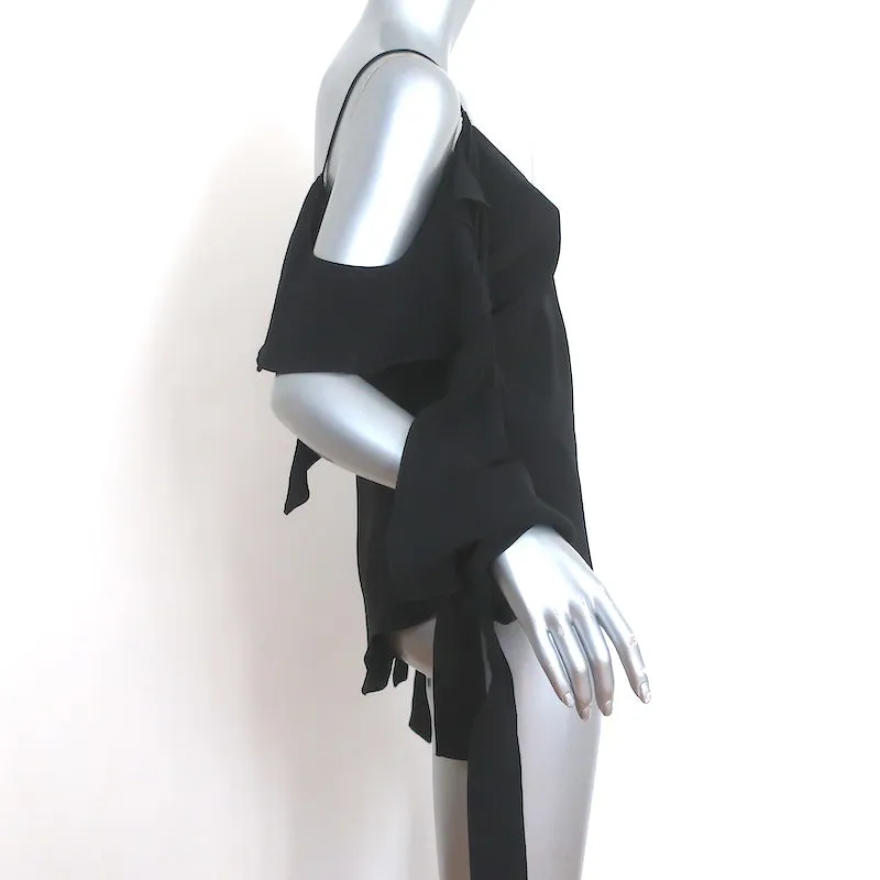Juan Carlos Obando Blouse évidée Amalfi Noir en Soie Drapée Taille 2