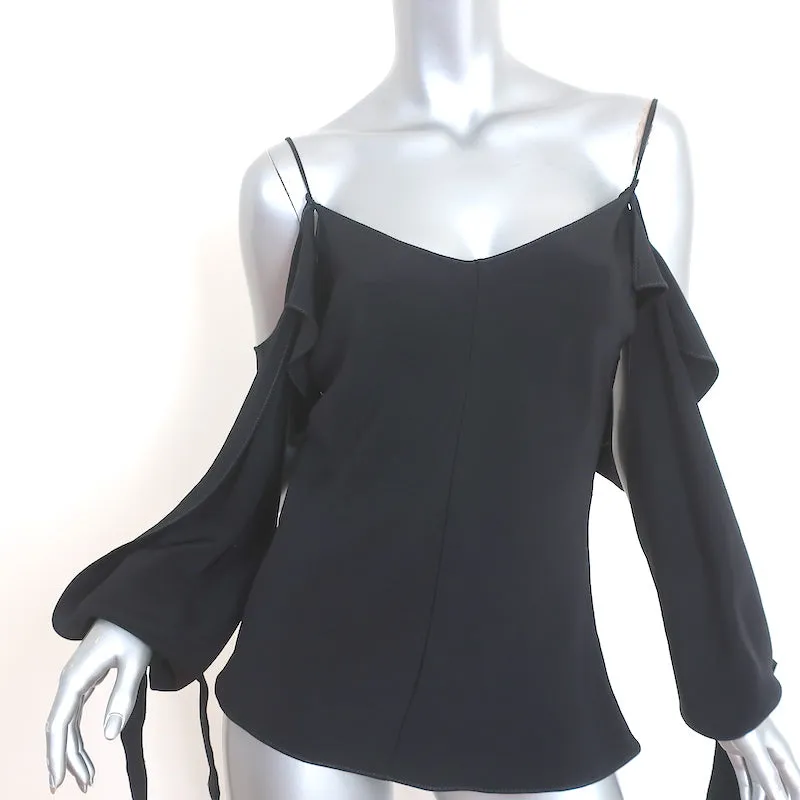 Juan Carlos Obando Blouse évidée Amalfi Noir en Soie Drapée Taille 2