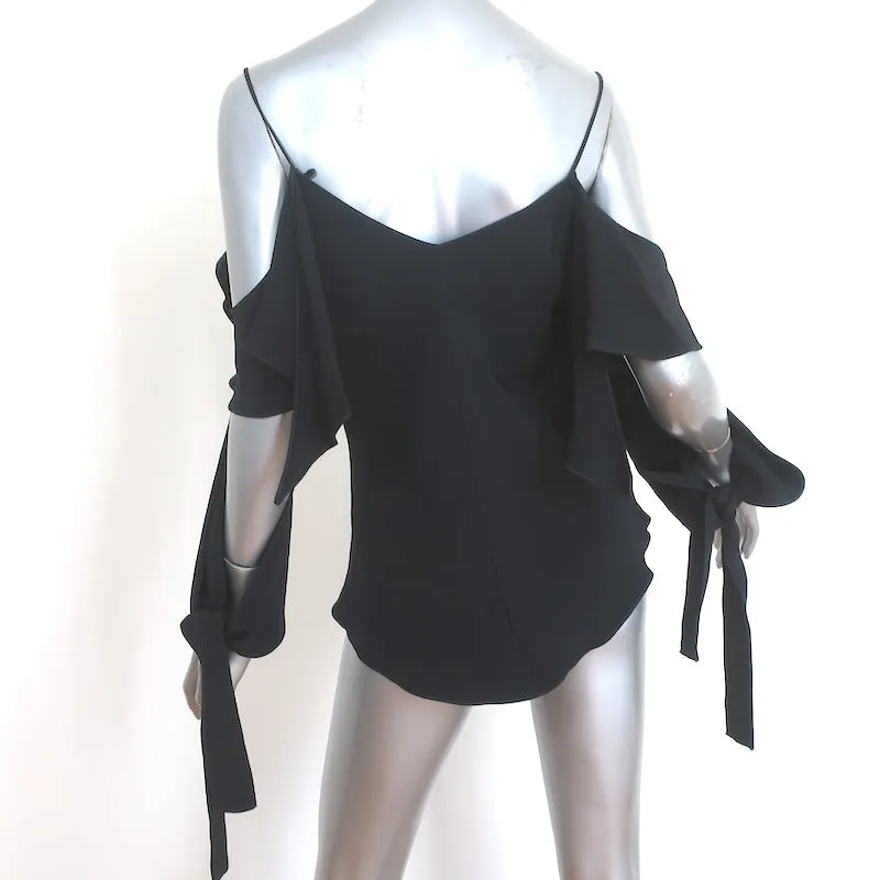 Juan Carlos Obando Blouse évidée Amalfi Noir en Soie Drapée Taille 2