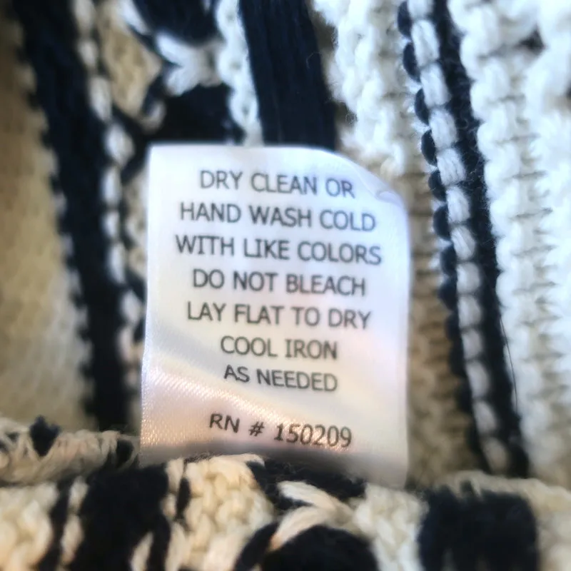 La Ligne Jane Haut sans manches en tricot rayé crocheté Crème/Marine en coton Taille S