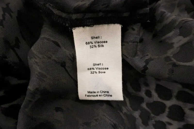 L'Agence Blouse Nina Léopard Velours Brun Foncé Taille Extra Small