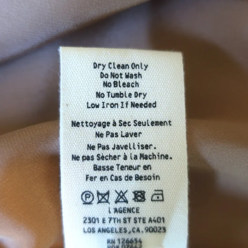 L'Agence Emmy Chemisier sans manches boutonné Macaron Satin Taille Très Petit NEUF