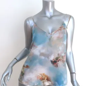 L'Agence Jane Camisole Blue Renaissance Print Silk Size Extra Small NEW