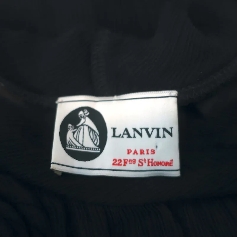 Haut Lanvin à Rosettes en Chiffon Noir Taille Petite Blouse sans Manches
