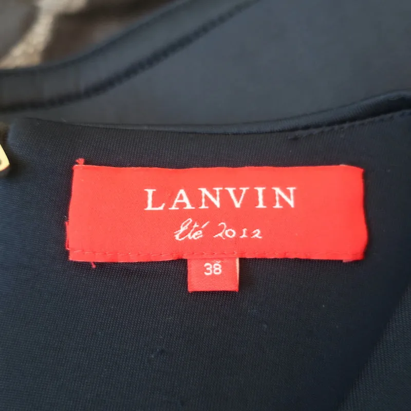 Haut sans manches péplum Lanvin en néoprène marine Taille 38
