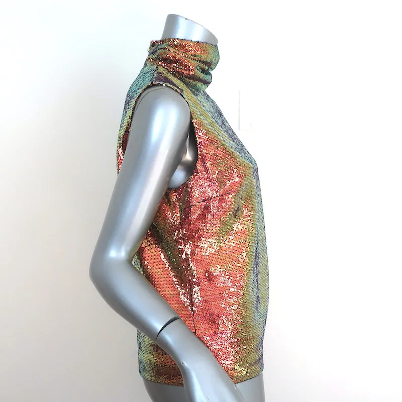 LAPOINTE Débardeur à col drapé pailleté iridescent Multicolore Taille 4