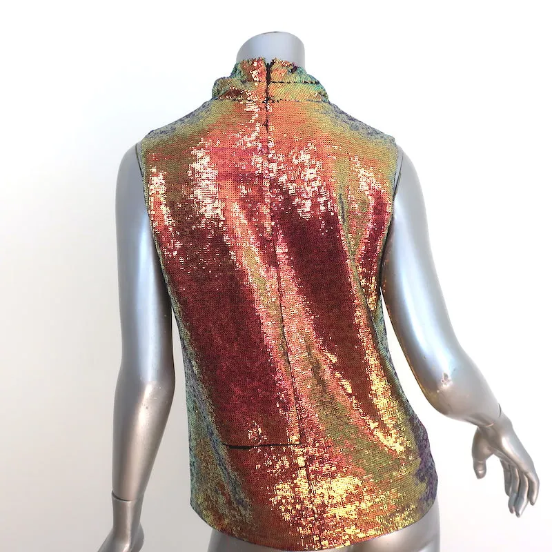 LAPOINTE Débardeur à col drapé pailleté iridescent Multicolore Taille 4