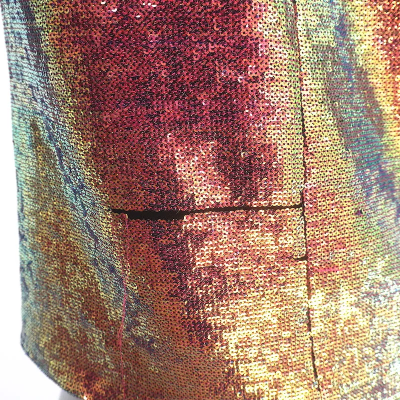 LAPOINTE Débardeur à col drapé pailleté iridescent Multicolore Taille 4