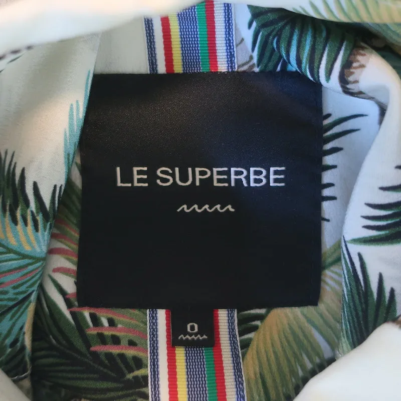 Le Superbe Club Tropicana Chemise en Soie à Détails Cristallins avec Imprimé Palmier Taille 0