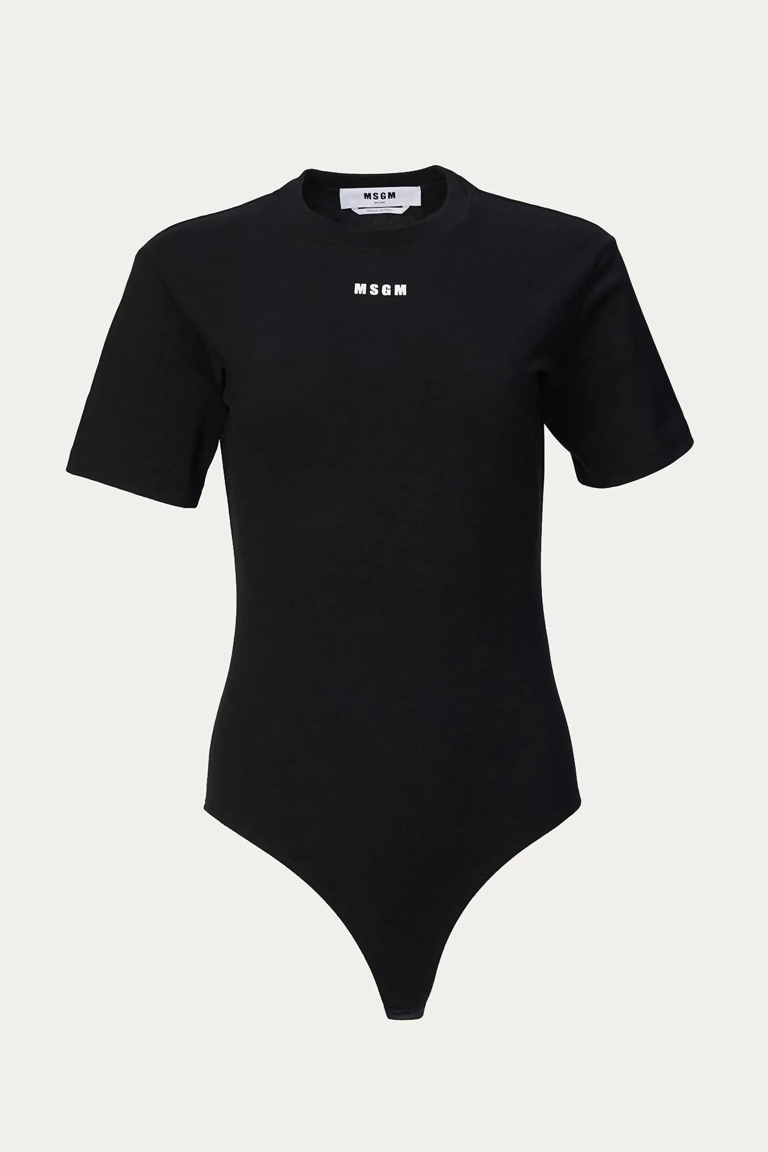 Bodysuit à manches courtes avec logo imprimé en noir