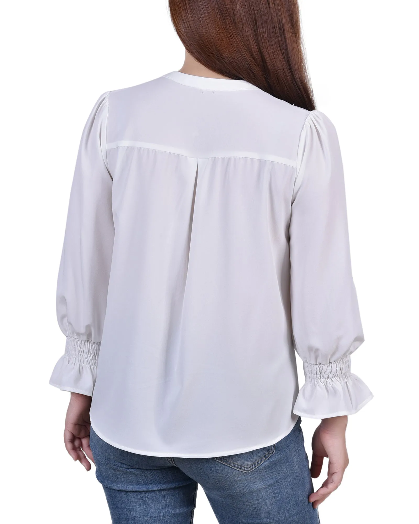 Blouse à manches longues avec col en Y