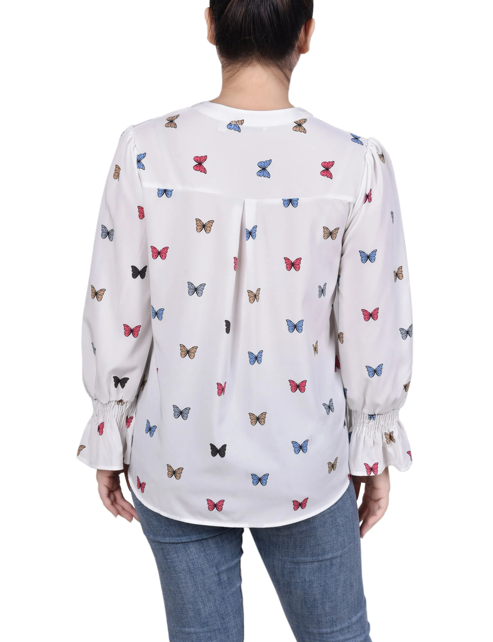 Blouse à manches longues avec col en Y