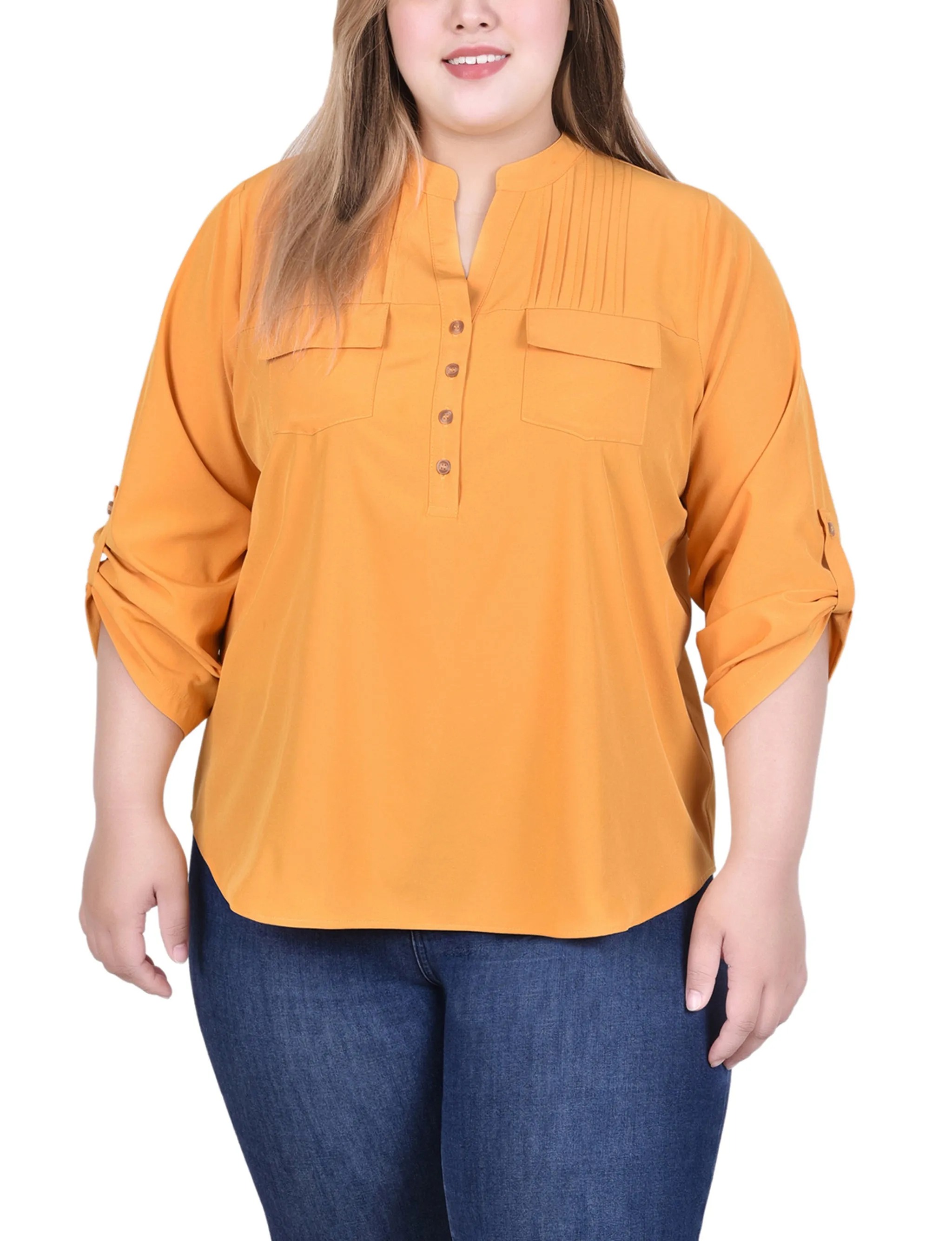 Blouse longue à manches raglan avec poches