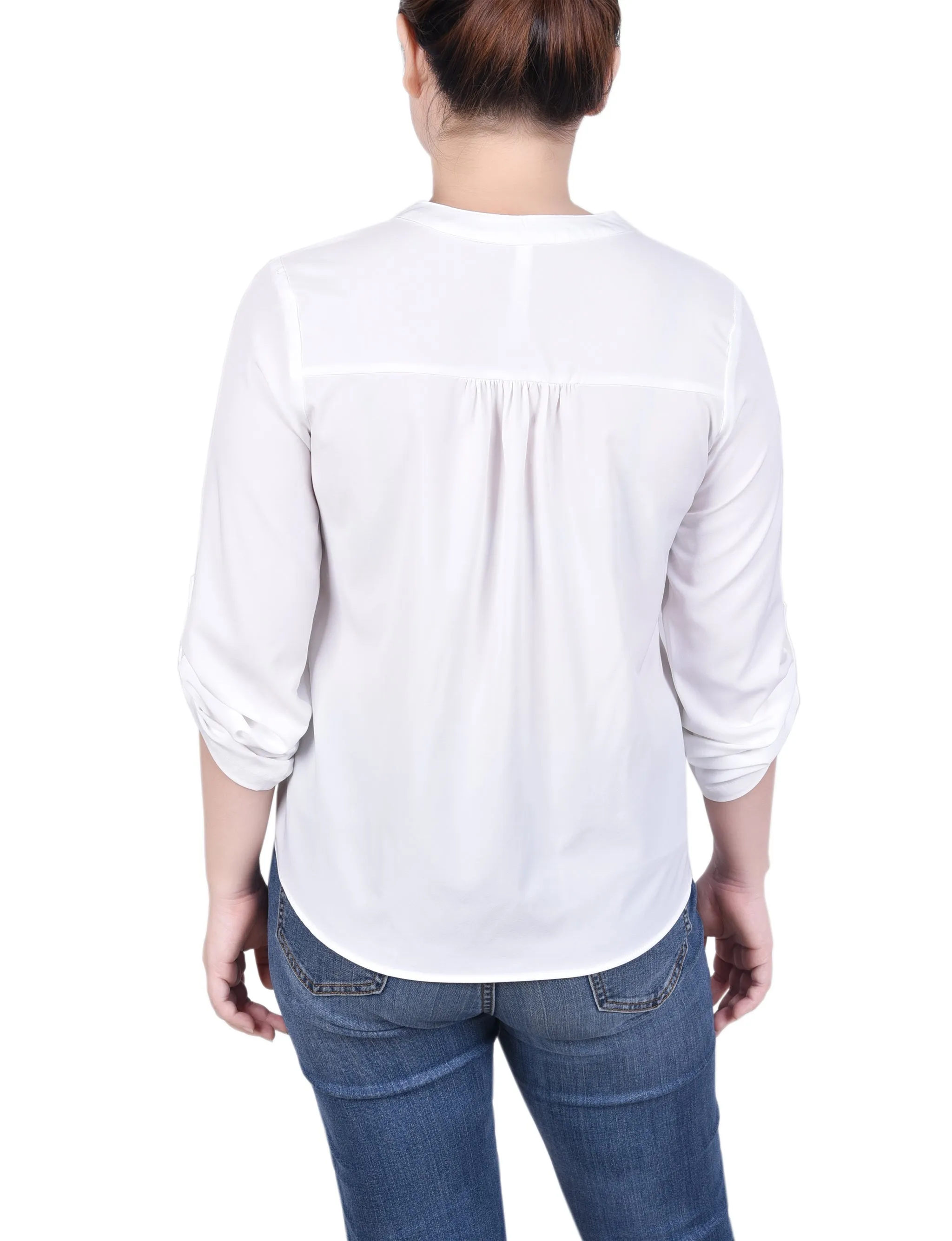 Blouse longue à manches raglan avec poches