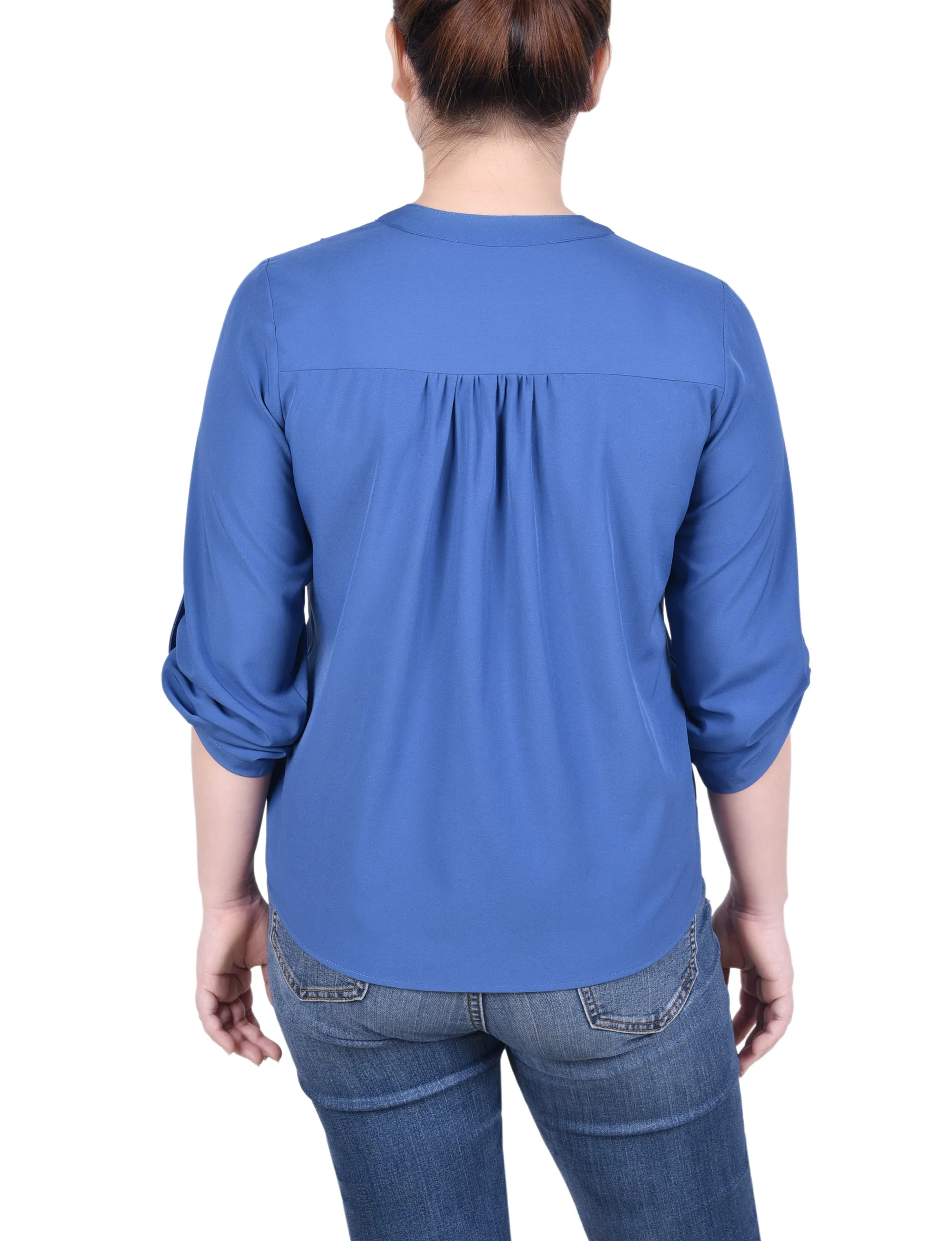 Blouse longue à manches raglan avec poches