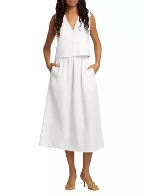 Loretta Midi Skirt In White