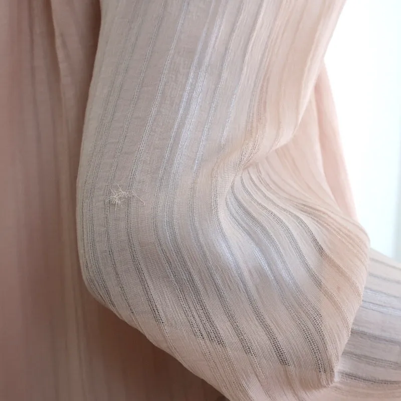 LoveShackFancy Blouse décolletée blush en soie froncée taille 2 à manches longues