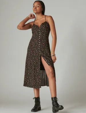 Lucky Brand Printed Slip Dress Black Beauty Multi Lucky Brand